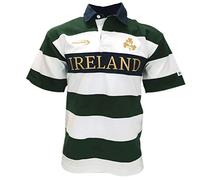 Lansdowne Ireland Bottle/White/Gold Striped Short Sleeve Rugby Shirt (X-Large)