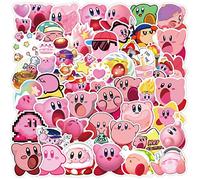 Lanseede 50Pcs Lovely Cartoon Kirby Star Stickers for Suitcase Skateboard Laptop Luggage Fridge Phone Car DIY Decal Sticker