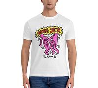 LANSHAN Safe Sex T-Shirt Plain White t Shirts Men Plus Size Tops Quick Drying Shirt Heavy Weight t Shirts for Men