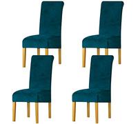 LANSHENG Dining Chair Covers Set of 4, Stretch High Back Chair Seat Protector Slipcovers, Washable Removable Kitchen Chair Covers for Dining Room (Teal, Set of 4)