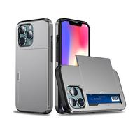 Lanshui Cover, Anti-Scratch Business Phone Case, Slide Armor Wallet Card Slots Holder Cover compatible with iPhone 16 Pro Max 6.9 inch(Gray)
