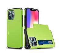 Lanshui Cover, Anti-Scratch Business Phone Case, Slide Armor Wallet Card Slots Holder Cover compatible with iPhone 16 Pro Max 6.9 inch(Green)