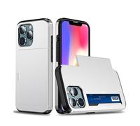 Lanshui Cover, Anti-Scratch Business Phone Case, Slide Armor Wallet Card Slots Holder Cover compatible with iPhone 16 Pro Max 6.9 inch(White)