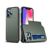 Lanshui Cover, Anti-Scratch Business Phone Case, Slide Armor Wallet Card Slots Holder Cover compatible with iPhone 16 Pro Max 6.9 inch(Army Green)