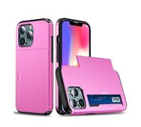 Lanshui Cover, Anti-Scratch Business Phone Case, Slide Armor Wallet Card Slots Holder Cover compatible with iPhone 16 Pro Max 6.9 inch(Pink)