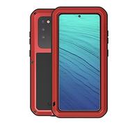 Lanshui Phone Accessories, Original 360° Armor Heavy Duty Metal Tank Case compatible with Samsung Galaxy S20 Ultra Plus FE 5G(Red,S20 Ultra)