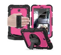 Lanshui Tablet Accessories, Anti Drop Silicone Shell With Shoulder Strap, Tablet Protective Case Suitable for Samsung Galaxy Tab A9 Plus-11 Inch(Black+Rose red)