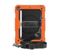 Lanshui Tablet Accessories, Anti Drop Silicone Shell With Shoulder Strap, Tablet Protective Case Suitable for Samsung Galaxy Tab S7 plus/S7FE/S8plus 12.4 inch universal(Orange+Black)