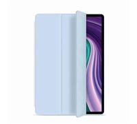 Lanshui Tablet Accessories, Honeycomb Soft Rubber Back Case, Tri-fold Silicone Leather Stand Case compatible with Samsung Galaxy Tab S10/S9 Plus/FE+ 12.4 inch(Ice Blue,S9 Plus 12.4 inch)