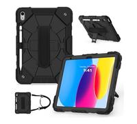 Lanshui Tablet Accessories, Shoulder Strap Protective Case, Horizontal and Vertical Bracket Silicone Cover Suitable for Samsung Galaxy Tab A7 Lite 8.7 T225/T220 (2021)(Black)