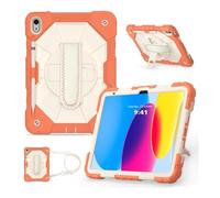 Lanshui Tablet Accessories, Shoulder Strap Protective Case, Horizontal and Vertical Bracket Silicone Cover Suitable for Samsung Galaxy Tab S7+/S8+/S9+/S9 FE plus- 12.4 inch(Coral Orange)