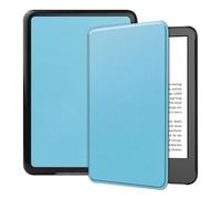 Lanshui Tablet Accessories, Slim and Light Stand Case, Portable Semi-Wrapped Leather Cover compatible with Kindle Paperhwhite 12th 7 inch 2024(Sky-blue)