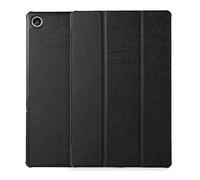 Lanshui Tablet Accessories, Tri-fold PU Leather Flip Stand Cover, Portable Hard Shell compatible with Lenovo Tab M10 Plus 3rd Gen 10.6inch TB-125F/128F(Black)