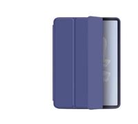Lanshui Tablet Accessories, Tri-folding Solid Colour Magnetic Soft Shell, Flip Leather Protective Case compatible with VIVO Pad 3 Pro 13 inch(Blue)