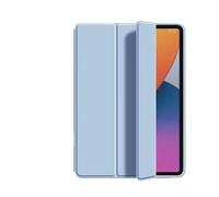 Lanshui Tablet Accessories, Triple Foldable Silicone Protective Cover, TPU+PU Leather Case Suitable for iPad Air 13 inch 2024(Ice Blue)