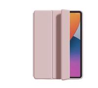 Lanshui Tablet Accessories, Triple Foldable Silicone Protective Cover, TPU+PU Leather Case Suitable for iPad Air 11(M2/M3)/air4/5-10.9 inch universal(Pink)