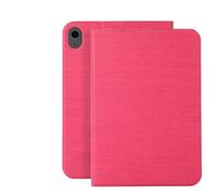 Lanshui Tablet Accessories, Vintage Wood Texture Flip Leather Case, Sleep/Wake-up Protective Cover compatible with iPad mini 6 2021/mini 7 2024 8.3 inch(Rose red)