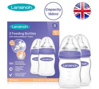 LANSINOH 2 FEEDING BOTTLE SET WITH NATURAL WAVE SLOW FLOW TEAT 2 x 160ML