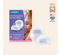 Lansinoh 60-Count Ultra-Thin Disposable Breast Pads - Super Absorbent with Stay-Dry Lining, Discreet Contour, Non-Slip, Individually Wrapped