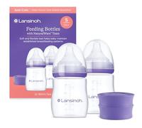 Lansinoh Anti Colic Baby Bottle - 2 Pack 160 ml - NaturalWave® Teats Reduces Nipple Confusion - BPA & BPS-Free Breastfeeding Bottle Feeding Stackable Lid Fridge Freezer Milk Storage Feeding Bottles