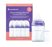 Lansinoh Anti Colic Glass Baby Bottles 160 ml - 4 Pack - Slow Flow Teat
