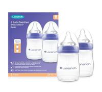 Lansinoh Baby Bottles with NaturalWave Teat Size S, 160 ml - Twin Pack - Compact Design for Improved Stability - with Stackable Lid, Transparent