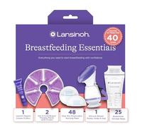 Lansinoh Breastfeeding Essentials for Nursing Moms: Nipple Cream, 48 Nursing Pads, 25 Breastmilk Storage Bags, 2 Hot & Cold Breast Therapy Packs, Silicone Breast Pump, 77 Pieces