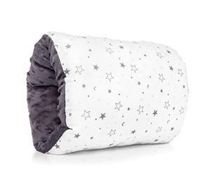 Lansinoh Breastfeeding Pillow for The Arm to Support Nursing Baby as a Cushion, suitable for all including c-section, portable and compact, washable, light grey star print fabric