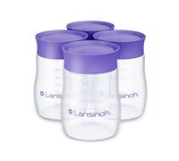 Lansinoh Breastmilk Storage Bottles, 4 Count (5 Ounce Each), Dishwasher Safe, Compatible with Any Lansinoh Pump and NaturalWave Nipple, BPA and BPS Free