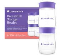 Lansinoh Breastmilk Storage Bottles - 4 x 160 ml - Stackable BPA-Free Leak-Pr...