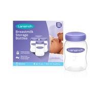 Lansinoh Breastmilk Storage Bottles Pack of 4 (160ml) fits NaturalWave teats, BPA & BPS free, Fridge or freezer storage, purple