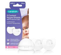 Lansinoh Contact Nipple Shields for Breastfeeding with Case - 2 Pack (24mm Large) - 100% Silicone - Ultra-Thin - Support Flat & Invert Nipples - Breast Feeding Essentials