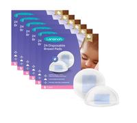 Lansinoh Disposable Breast Pads Pack of 144 for nursing breastfeeding mothers, essential for hospital bag, thin super absorbent layers, discreet fit