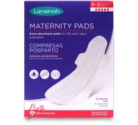 Lansinoh Maternity Pads After Birth Extra Absorbent with Wings - Pack of 10 - Leak Protection Ultra Long Slim Fit Postpartum Essential Postnatal Wider Soft Breathable Unscented Sanitary Period Towels