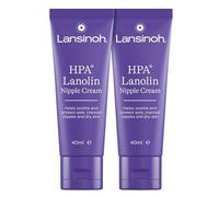 Lansinoh HPA Lanolin Nipple Cream - 2 x 40ml - Sore Nipples Cracked Skin Breast Feeding 100% Natural Hypoallergenic Tasteless & Odourless BPA BPS-free Breastfeeding Hospital Bag Maternity Essentials