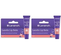 Lansinoh Lanolin Lip Balm for dry cracked Lips - 100% Natural - Actively moisturises & Locks in Hydration - Hypoallergenic -7ml - Dry Lips Treatment (Pack of 2)