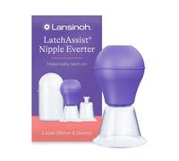 Lansinoh Latch Assist Nipple Everter with Case for Breastfeeding mums, offers temporary correction of flat or inverted nipples, 2 size cones within the pack and hygienic carry case