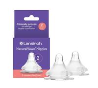 Lansinoh mOmma Nipples Fast-Flow, 2 Count, 100% Silicone, Anti-Colic, BPS and BPA Free, Easy to Clean and Assemble, Microwave and Dishwasher Safe