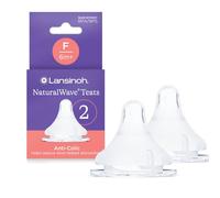 Lansinoh NaturalWave Baby Bottle Teats - 2 Pack - Anti-Colic Air Vent - BPA & BPS-Free - Clinically Proven to Reduce Nipple Confusion - Compatible with Lansinoh Bottles (2 Pack, Fast Flow)