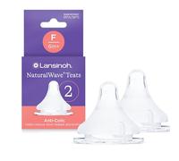 Lansinoh NaturalWave Baby Bottle Teats - Fast Flow - Anti-Colic Air Vent - BPA & BPS-Free - Clinically Proven to Reduce Nipple Confusion - Compatible with Lansinoh Bottles - 2 Pack