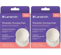 Lansinoh Reusable Breast Pads - Including Laundry Net - Ultra Absorbent - Super Soft Inner Made of Organic Bamboo - Reusable & Environmentally Friendly - 8 Pack