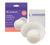 Lansinoh Washable Nursing Pads, Made with Organic Bamboo Viscose, Reusable Breast Pads for Breastfeeding with Wash Bag, Breastfeeding Essentials, 10 Count