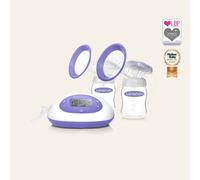 Lansinoh 2-in-1 Double Electric Breast Pump - Hospital-Grade Suction, 3 Pumping Styles, 8 Suction Levels - Mains or Battery Operated - Includes 2 Feeding Bottles & NaturalWave™ Baby Bottle Teats