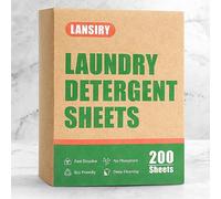 LANSIRY Laundry Detergent Sheets - 200 Loads, Fragrance Free, Eco-Friendly, Hypoallergenic, Portable, Save Space and Travel