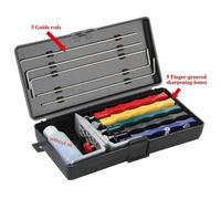 Lansky Diamond Sharpening System: Deluxe 5-Stone Diamond Knife Sharpening Kit with Ultra-Fine Hone & Brush - LKDMD5