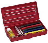 Lansky Sharpeners Deluxe Sharpening Set with 5 Sharpening Stones | Honing oil included, Storage case included