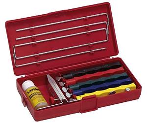 Lansky Sharpeners Deluxe Sharpening Set with 5 Sharpening Stones | Honing oil included, Storage case included