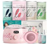 LANSLEYWAX Digital Waxing Kit for Women Men - Sweet Kiss Waxing Machine with 39 Accessories - Hard Wax Kit for Arm Leg Brazilian Bikini Face Sensitive Skin, Wax Warmer Hair Removal for Home/Salon Use
