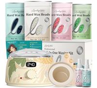 LANSLEYWAX Digital Waxing Kit for Women Men - YOLO Flora Waxing Machine with 39 Accessories - Hard Wax Kit for Arm Leg Brazilian Bikini Face Sensitive Skin, Wax Warmer Hair Removal for Home/Salon Use