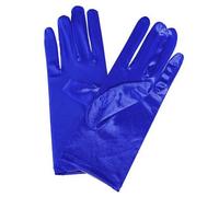 Lansonee 1 Pair Short Satin Gloves Women's Gown Gloves Vintage Opera Wedding Banquet Dress Glove for Party Dance-Royal Blue